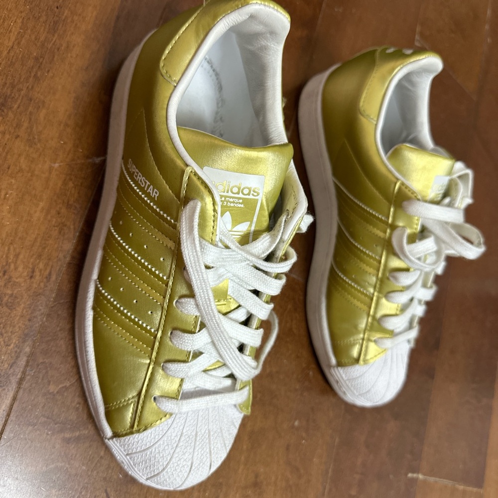 Adidas Metallic Gold Superstar Shoes